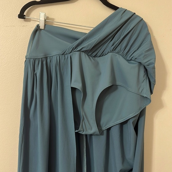 Halara NWT Breezeful High Waisted Flowy Maxi Casual Skirt Sz Medium Stone Blue - Picture 10 of 13